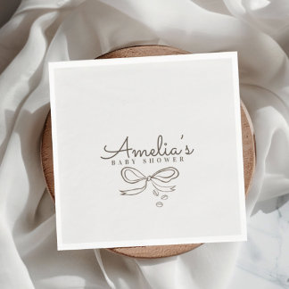 Modern neutral kafé tematisk baby shower pappersservett