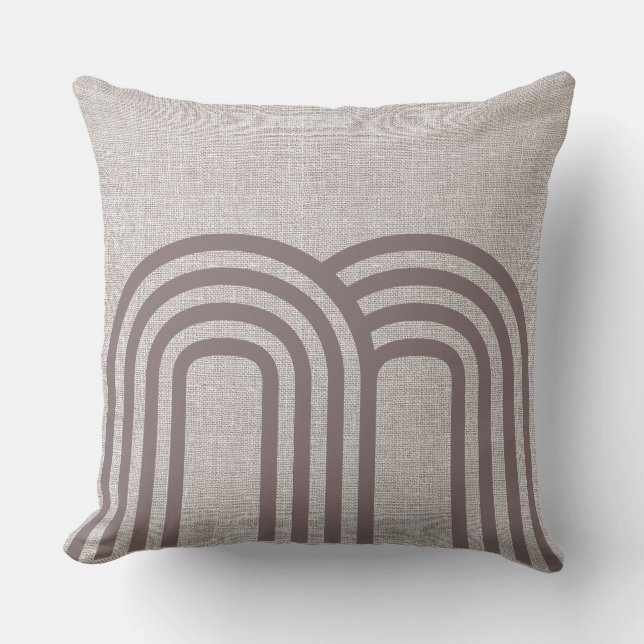 Modern neutral linne monogrammönster kudde (Framsida)