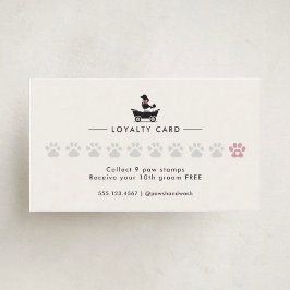 Modern Neutral Mobile Dog Groomer Loyalty Card Lojalitetskort
