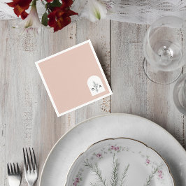 Modern Neutral Monogram Botanical Napkin Pappersservett