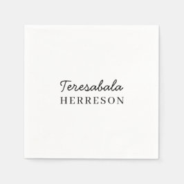 Modern Neutral Monogram Design Pappersservett