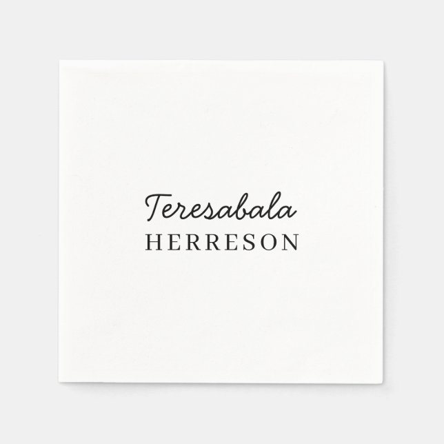 Modern Neutral Monogram Design Pappersservett (Framsidan)