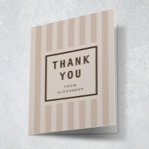 Modern Neutral Stripes Graduation Thank You