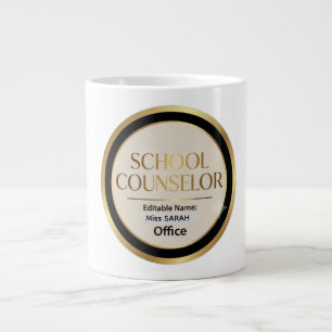 Modern Neutral Svart Beige Guld Skolrådgivare S Jumbo Mugg