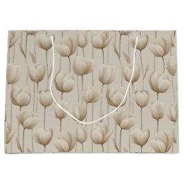 Modern Neutral Tulpan Elfenbensblomma Mönster