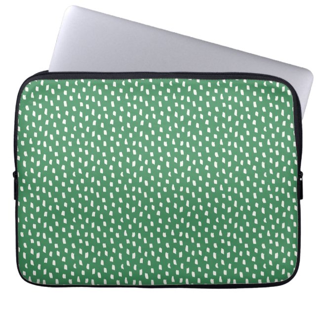 Modern neutrala penseldrag Chic lövgrön Laptop Fodral (Framsidan)