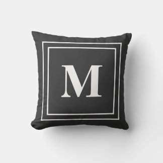 Modern Neutralt Black Monogram Dekorativ kudde