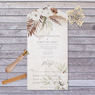 Modern Neutralt Boho Blommigt Middag