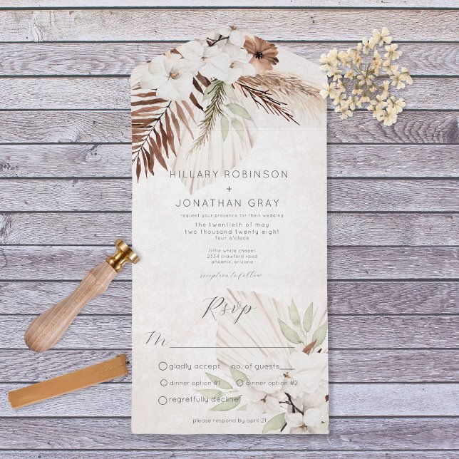 Modern Neutralt Boho Blommigt Middag (Skapare uppladdad)