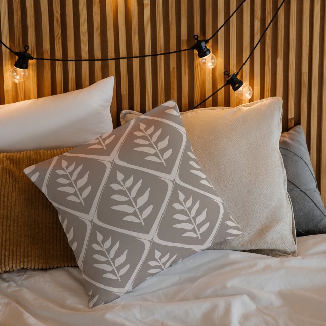 Modern Neutralt Botaniskt Dekorativ kudde (Modern Neutral Botanical Throw Pillow)