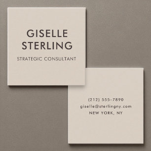 Modern Neutralt Brown Modern Minimal Typografi Fyrkantigt Visitkort