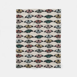 Modern Neutralt Butterflies Garden Mönster Fleecefilt