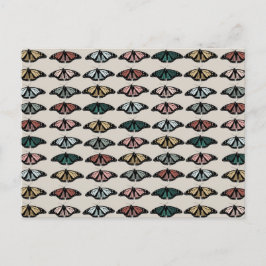 Modern Neutralt Butterflies Garden Mönster Helg Vykort