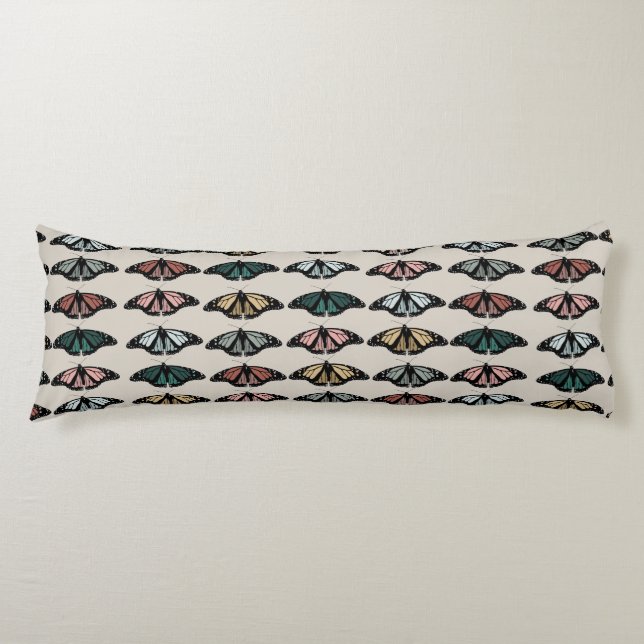 Modern Neutralt Butterflies Garden Mönster Kroppskudde (Framsidan)