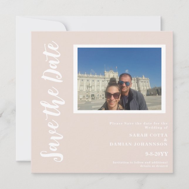 Modern Neutralt, Färg, fast kvadrat Spara datumet (Framsida)