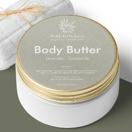 Modern Neutralt för Grönt av botaniska Löv-Logotyp Runt Klistermärke