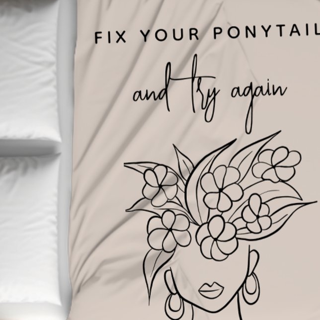 Modern Neutralt Försök igen med kvinnor med blommo Fleecefilt (Skapare uppladdad)