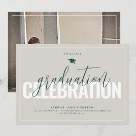 Modern Neutralt Foto Studenten-inbjudan Inbjudningar