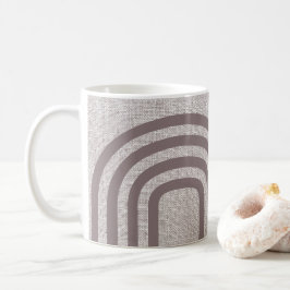 Modern Neutralt Linen Line Mönster Kaffemugg