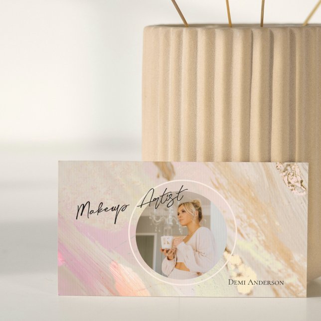 Modern Neutralt  | Makeup Artist Affärskort Visitkort (Skapare uppladdad)