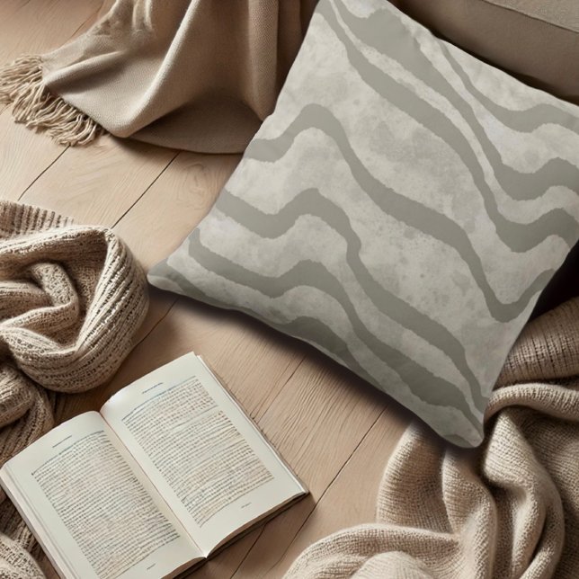 Modern Neutralt Rand Bedroom Living Room Kudde (Skapare uppladdad)