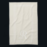 Modern Neutralt - stripe Monogram-Personlig Kökshandduk<br><div class="desc">Modern Neutralt,  mogen monogram kökshandduk</div>
