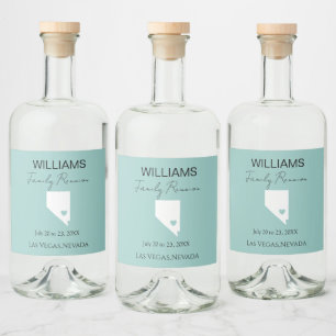 Modern Nevada Karta Vacation Family Reunion Spritflaskor Etikett