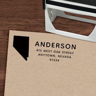 Modern NEVADA State Shape Returadress Självfärgande Stämpel