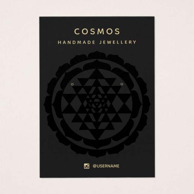 Modern New Age Black Earring Jewelry Visning Card Visitkort (Framsidan)