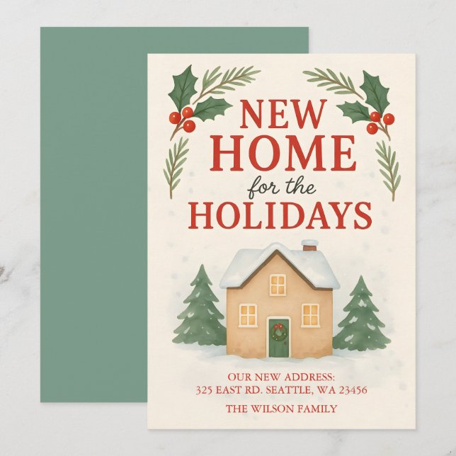 Modern New Home for the Holidays Moving Julkort (Fram/baksida)