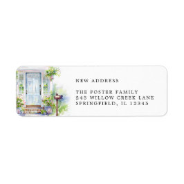 Modern New Home Watercolor Return Address Returadress Etikett