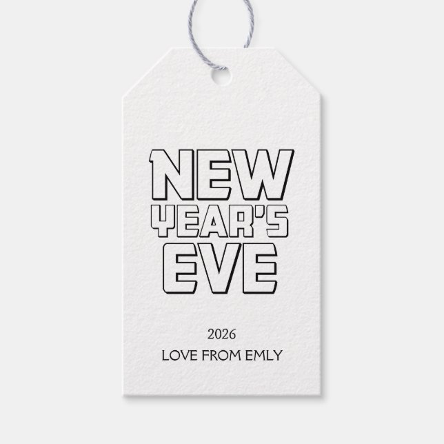 Modern New Year’s Eve Party  Presentetikett (Framsidan)