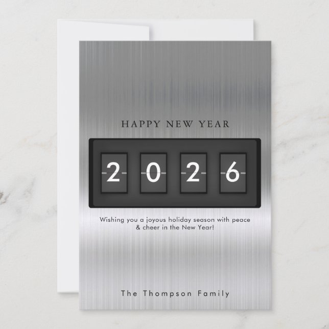 Modern New Year Simple Countdown Silver (Framsida)
