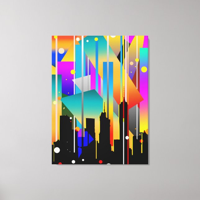 Modern New York Geometriska Former Abstrakt Canvastryck (Framsida)
