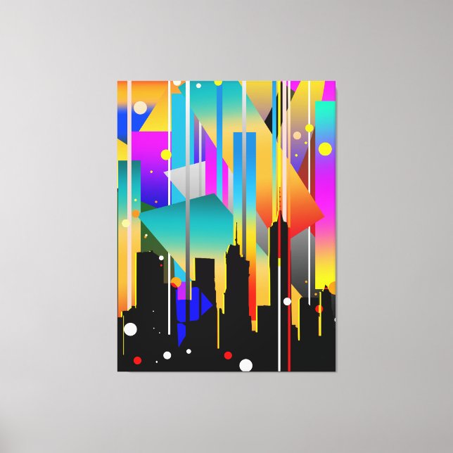 Modern New York Geometriska Former Abstrakt Canvastryck (Framsida)