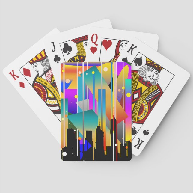 Modern New York Geometriska Former Abstrakt Casinokort (Baksidan)