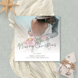 Modern Newlyweds Photo Overlay God jul Julkort