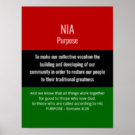 Modern NIA Purpose Romans 8 28 Christian Kwanzaa Poster