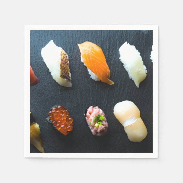 Modern Nigiri Set on Slate – SUSHIMI Collection Pappersservett (Framsidan)