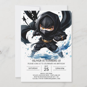 Modern Ninja Martial Arts Birthday Inbjudningar