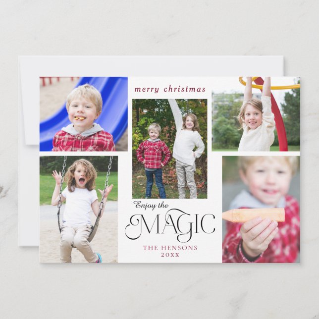 Modern njut av den magiska kalligrafin multifoto julkort (Framsida)