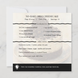 Modern No-Bake Oreo Cheesecake Receptkort