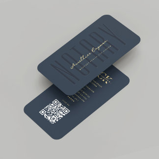 Modern noary Monogram Loan Signing Mörk blått Visitkort