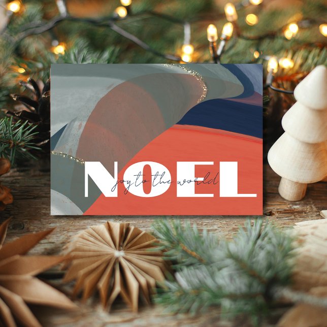 Modern Noel Joy till World Non Photo jul Helgkort (Modern Noel Joy to the World Non Photo Christmas Holiday Card
)