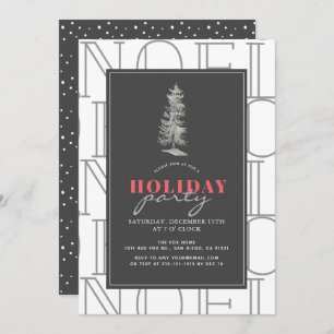 Modern NOEL Mönster White-Julfest Inbjudningar