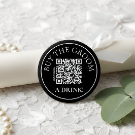 Modern Noir Buy the Groom a Drink QR Code Knapp
