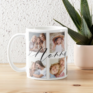 Modern Nonna-skript Farbarn Fotokollage Kaffemugg