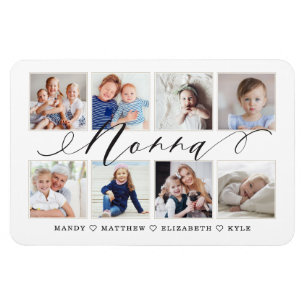 Modern Nonna-skript Fotokollage för morbarn Magnet