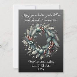 Modern nordisk andedräkt Stil mot Grått-backfall Julkort