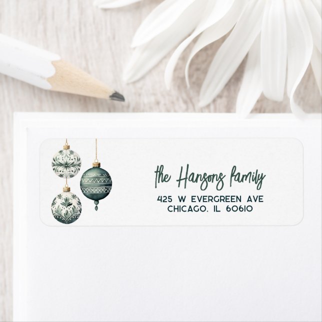 Modern nordisk Stil-prydnadsföremål Vinterjul Returadress Etikett (Insitu)